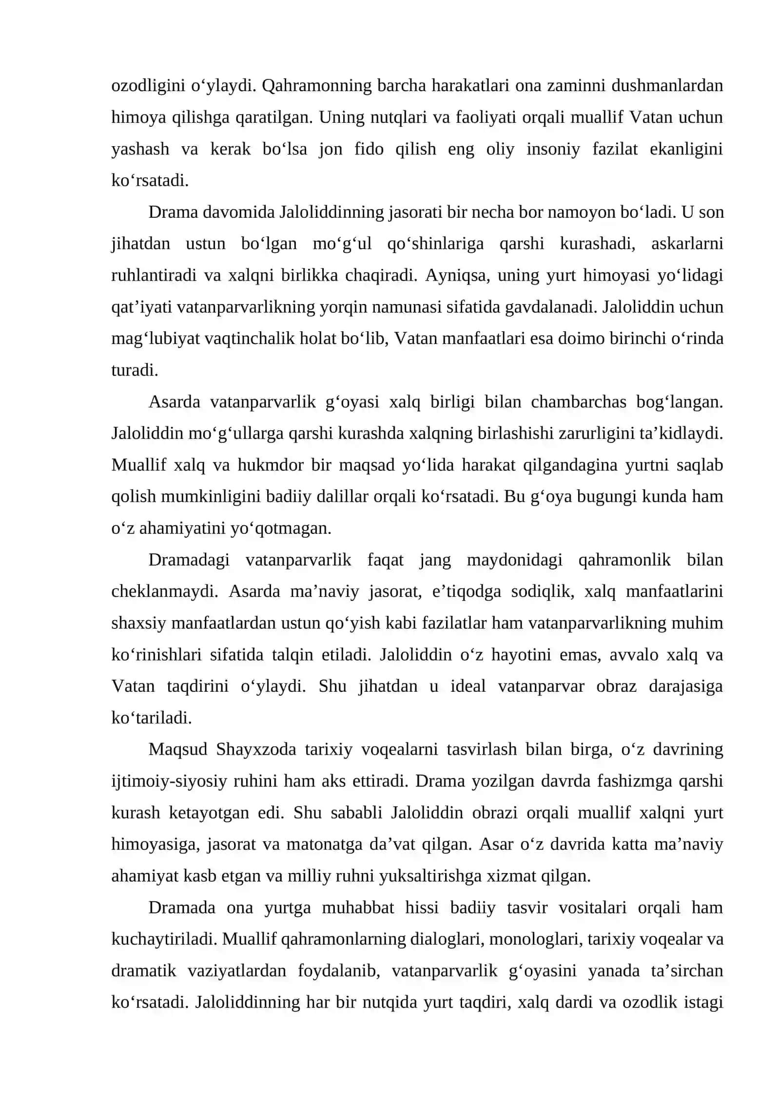 MAQSUD SHAYHZODANING JALOLIDDIN MANGUBERDI DRAMASIDA VATANPARVARLIK. 4