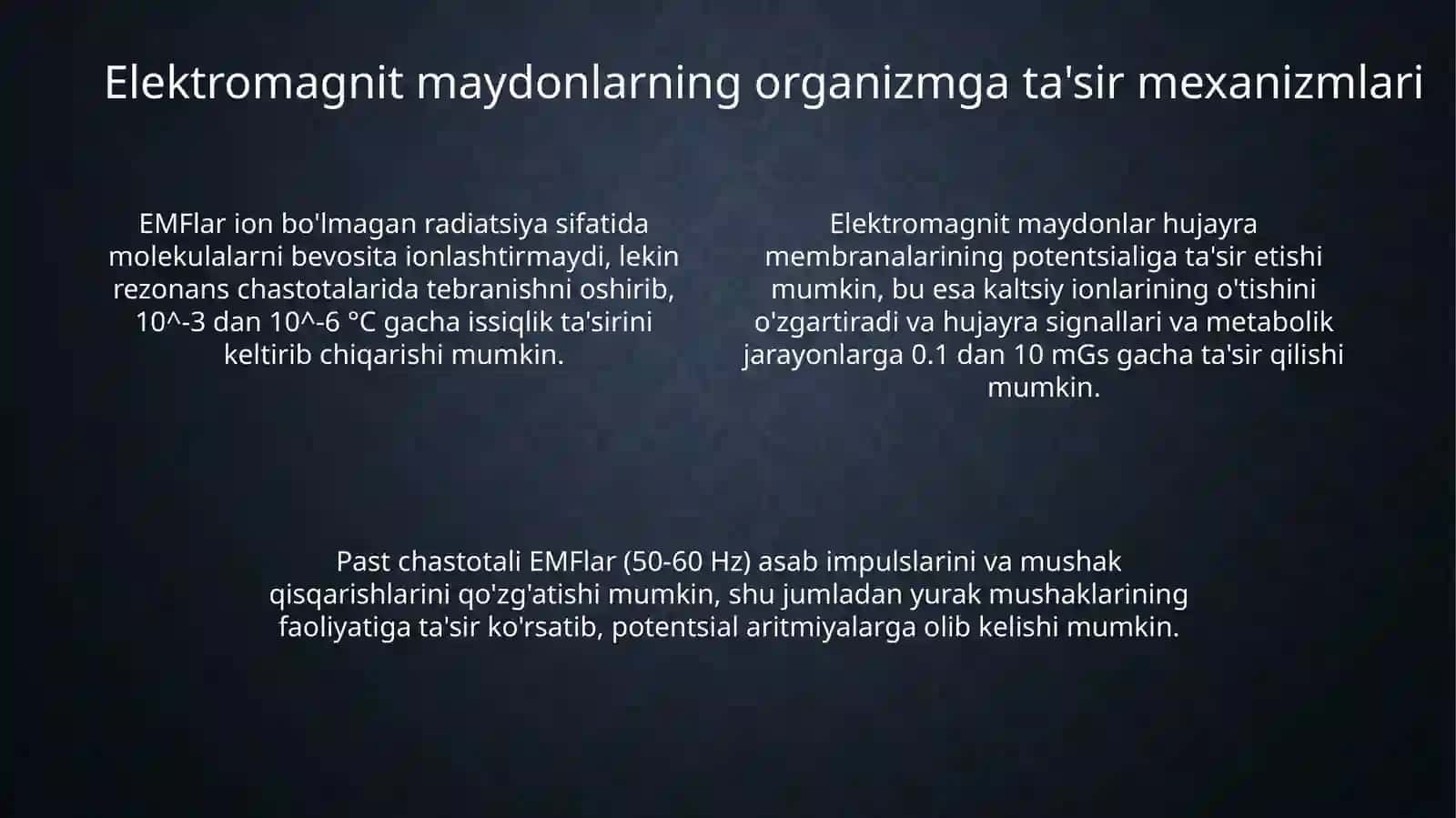 Elektromagnit maydonning organizmga ta‘siri 4