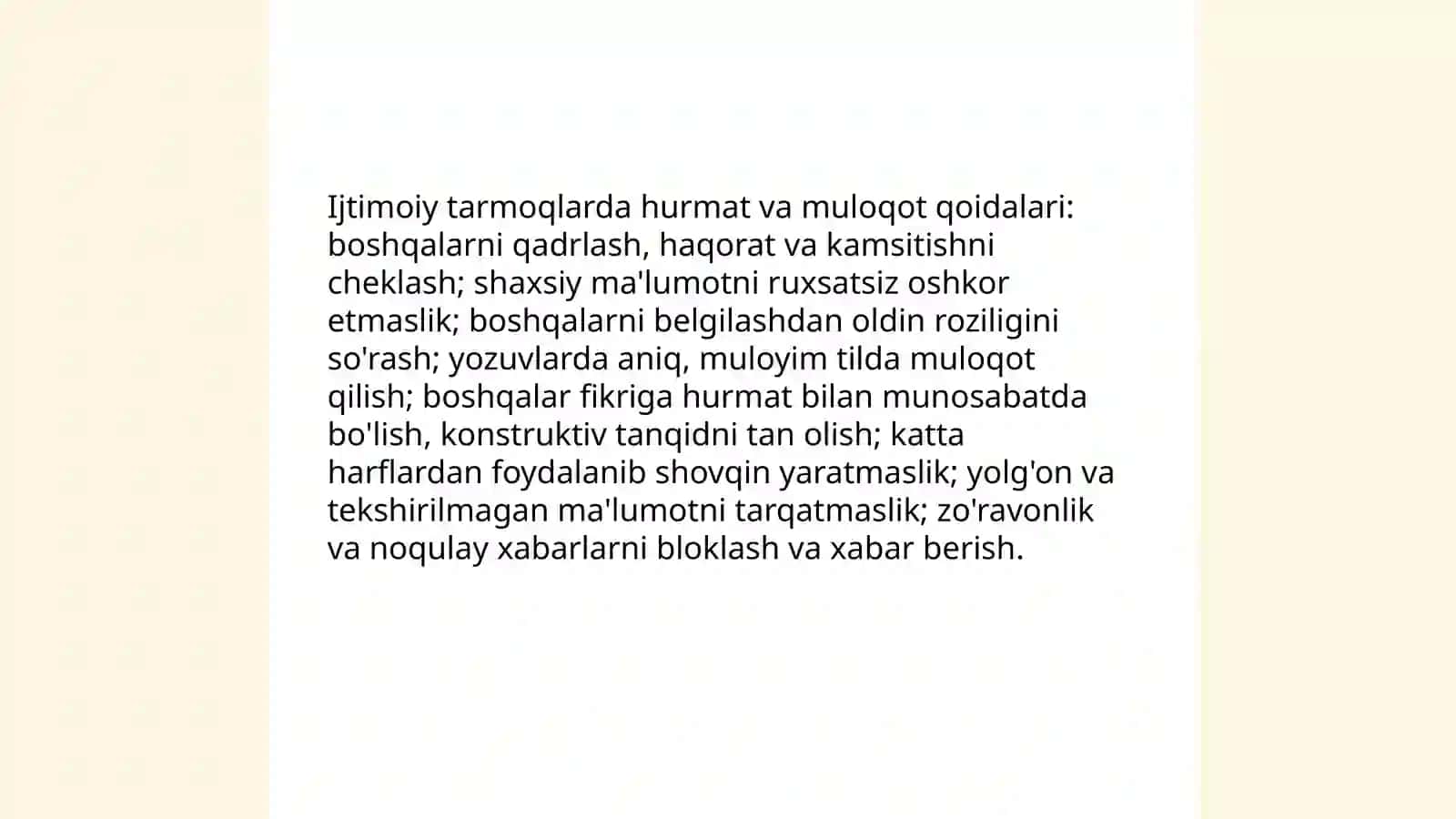 Tarmoq odob -axloqi (infoetika) 4