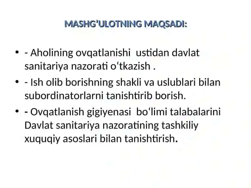 OVQATLANISH GIGIYENASI TASHKILIY USLUBIY ISHLAR 4