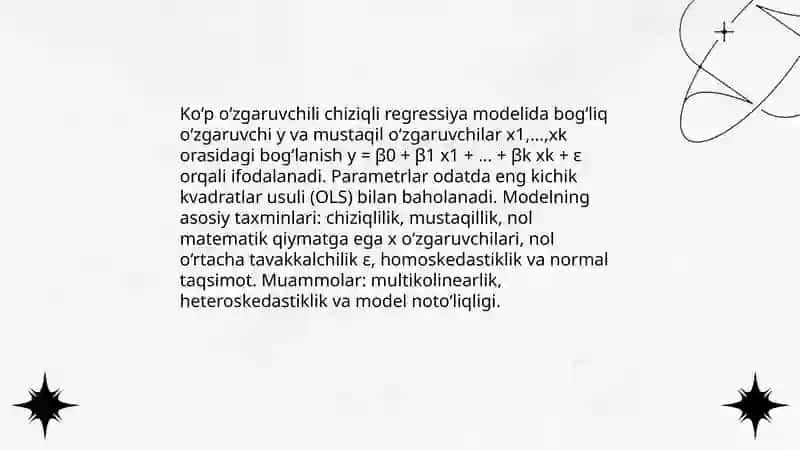Ekonometrik modellashtirish turlari 4