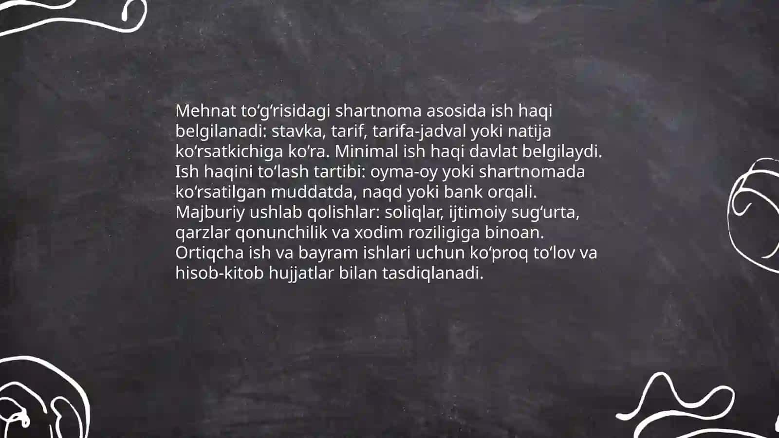 Ish haqi va mexnat munosabatlari 4
