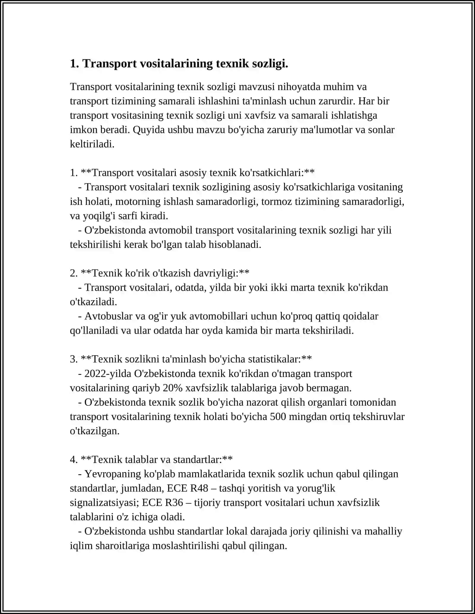 Transport Vositalari Texnik Sozligi 4