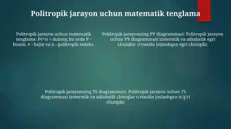 Politrop Jarayon Jarayonning Pv Va Ts Diogrammalari 4