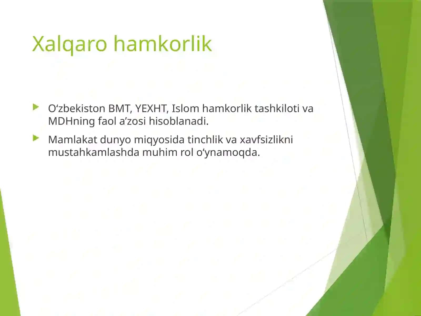 O‘zbekiston Respublikasining tashqi siyosati 4