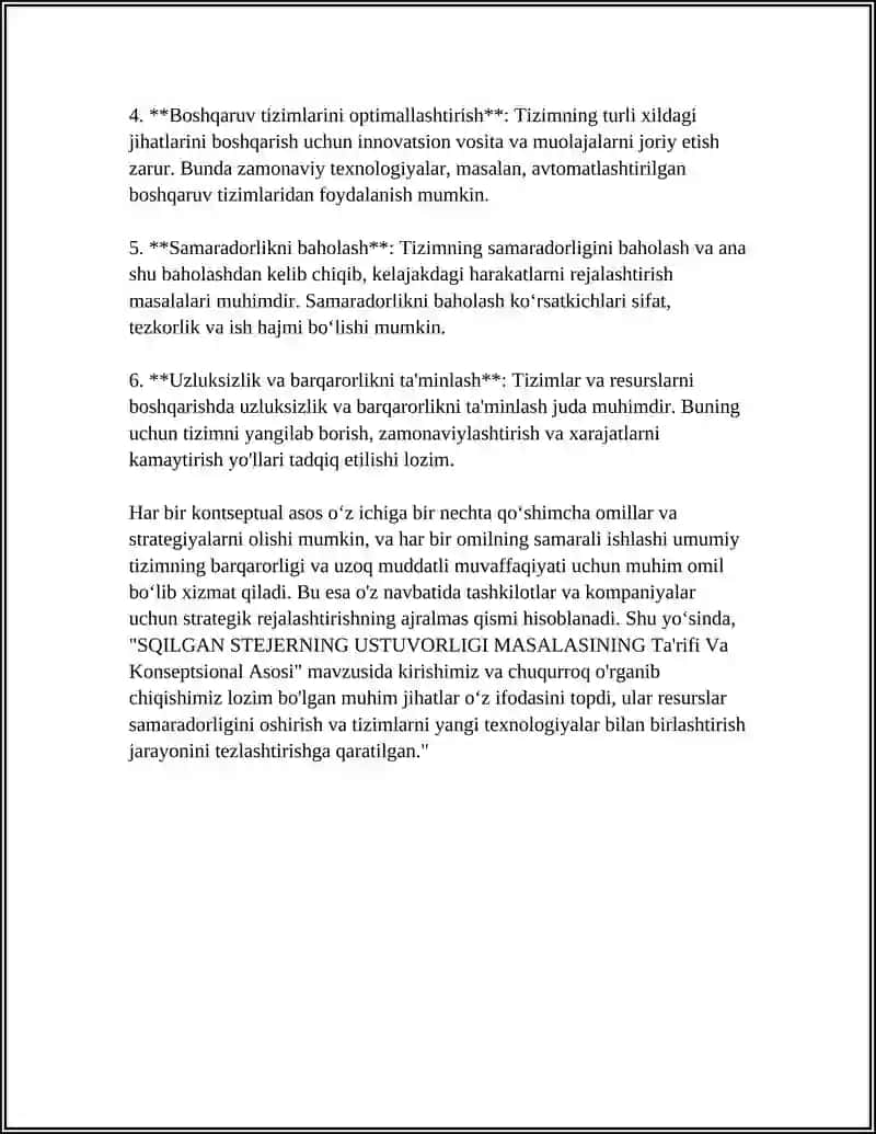 SQILGAN STEJERNING USTUVORLIGI MASALASI 4