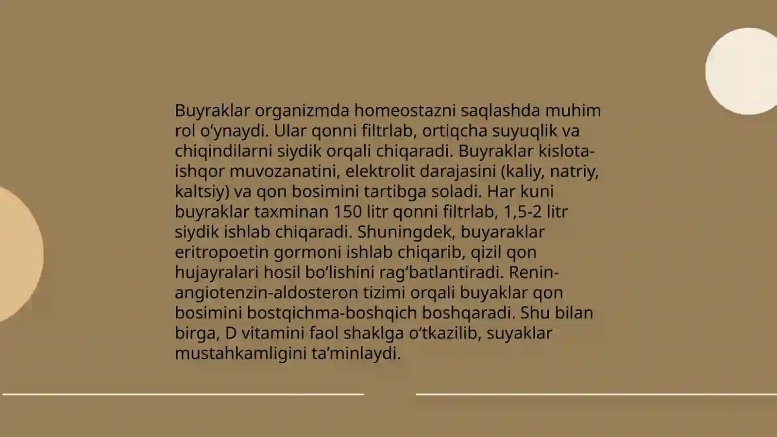 Buyraklarning asosiy vazifalari 4