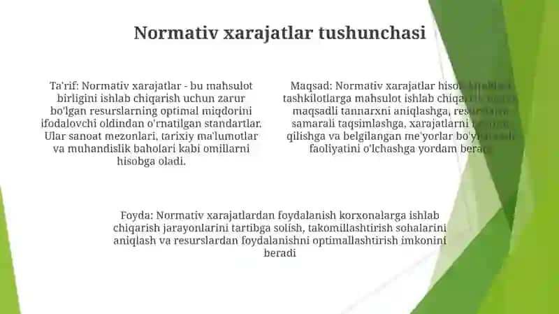 Mаhsulоt Tаnnаrхini Kаlkulyatsiya Qilishning Nоrmаtiv Usuli 4