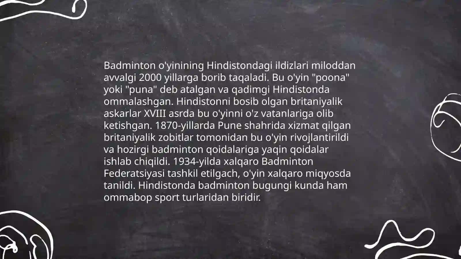 Badminton o'yinining kelib chiqishi va rivojlanish tarixi 4