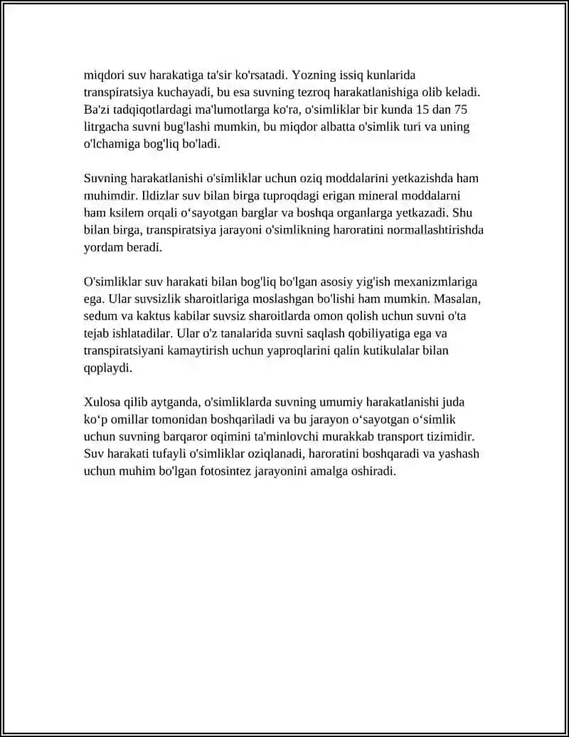 O'SIMLIKLARDA SUVNING HARAKATLANISHI 4