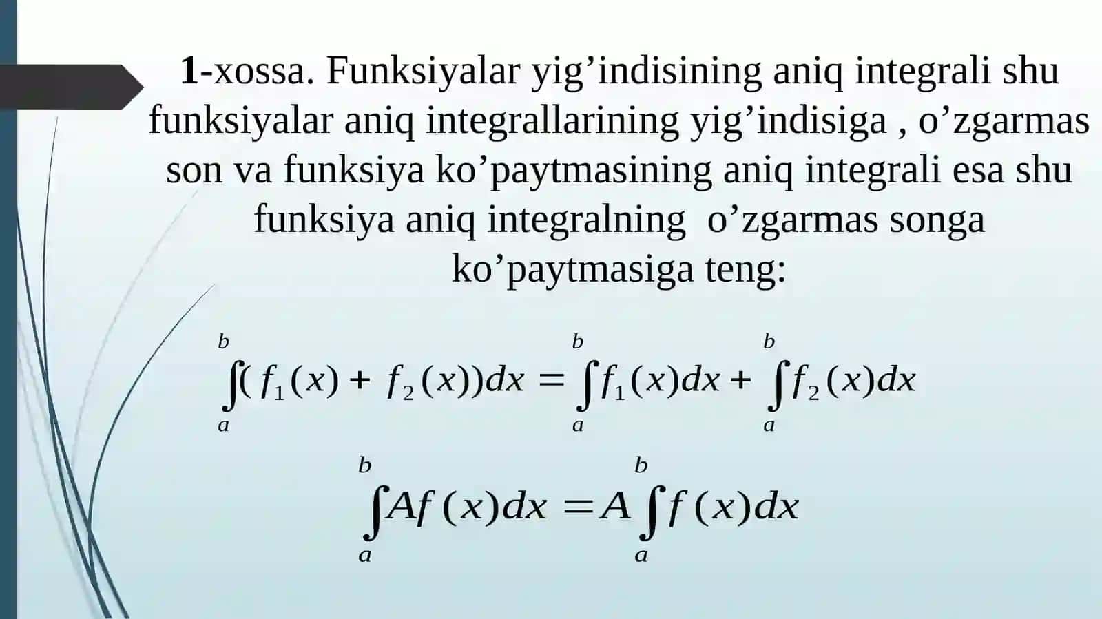 Aniq integral.Nyuton–Leybnits formulasi 4