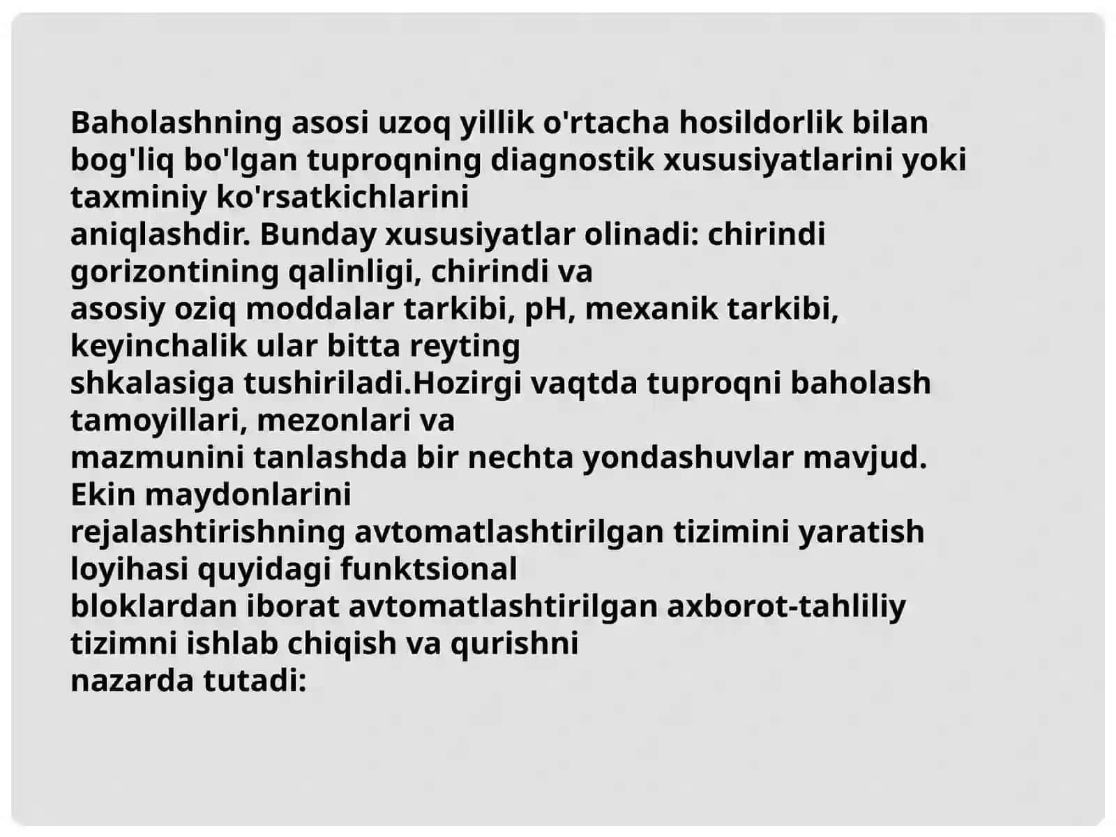 Tuproqning sifat bahosi 4