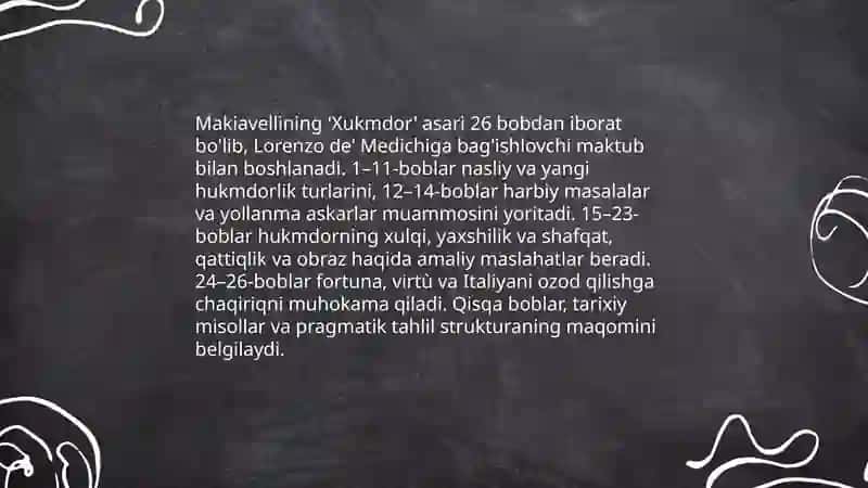 Makiavellining "Xukmdor" asari 4