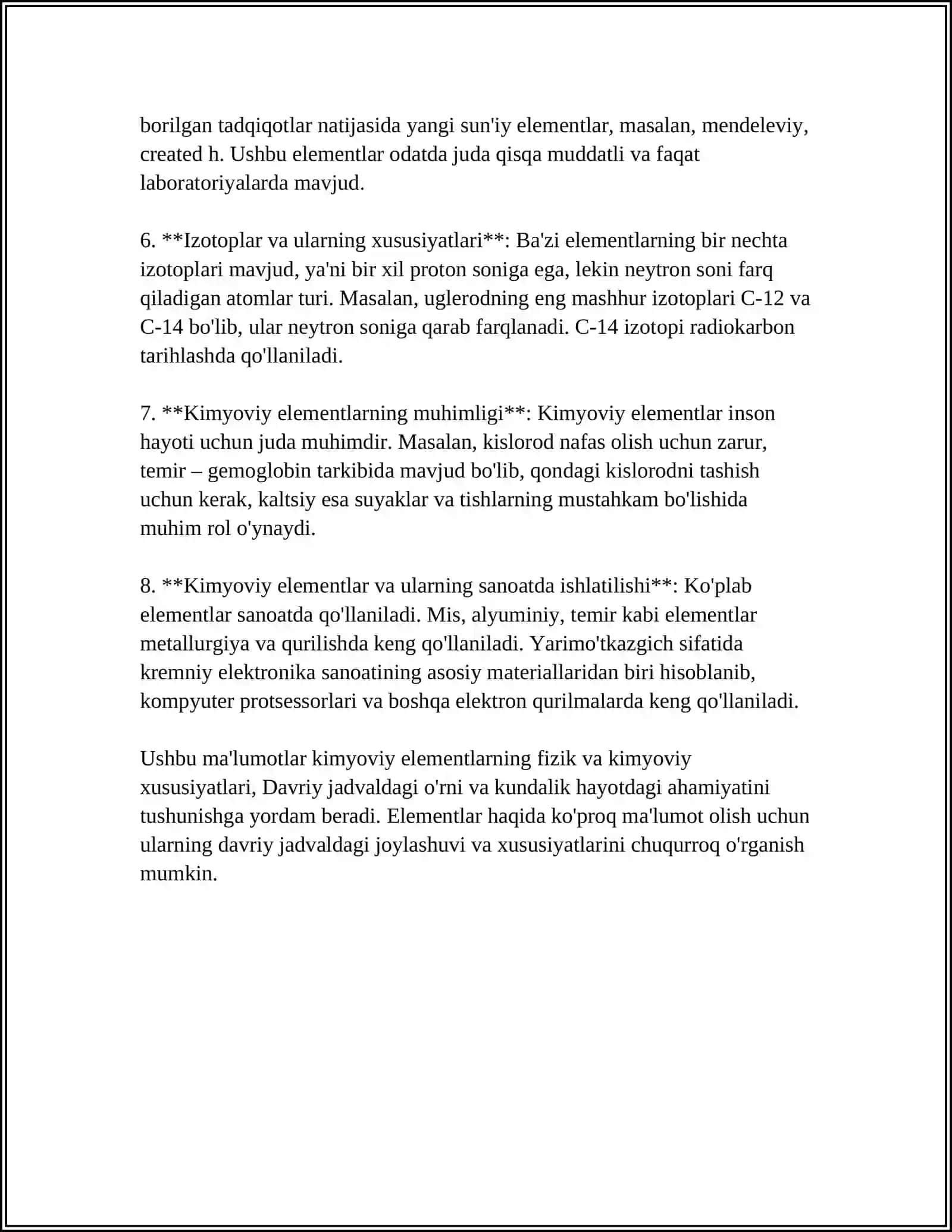 MENDELEYEV DAVRIY JADVALI 4