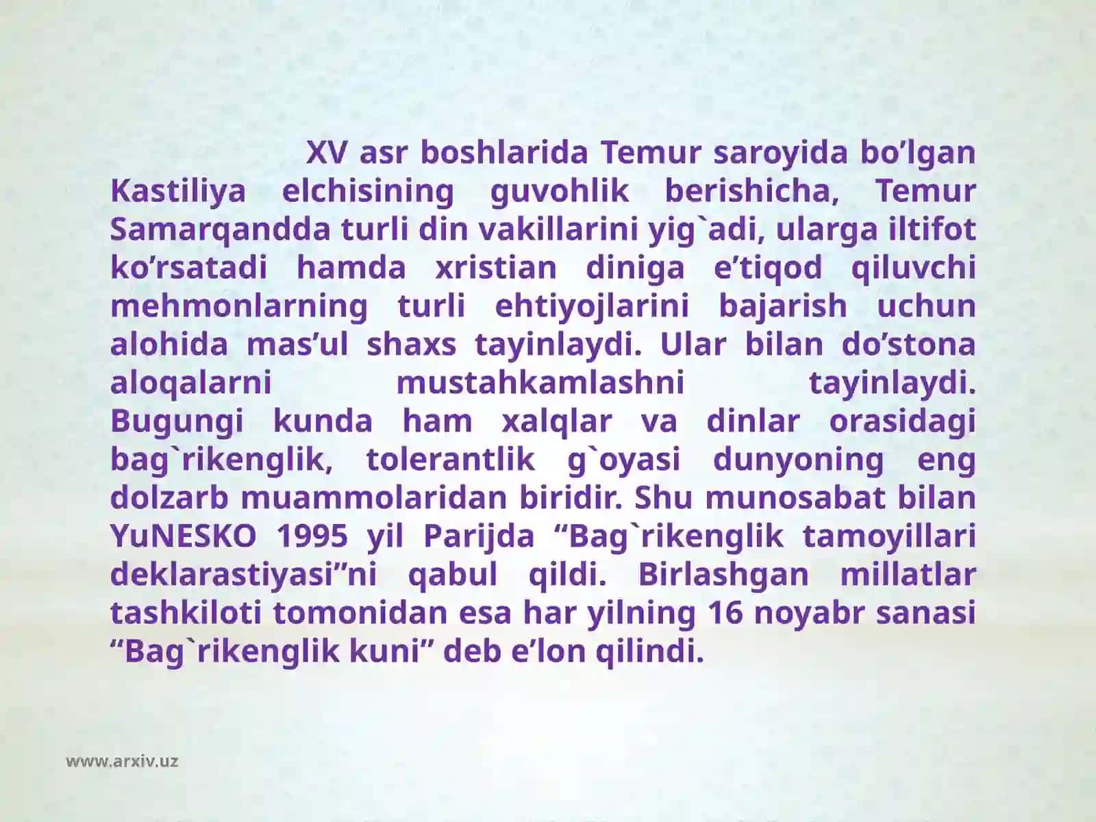 Diniy bag’rikenglik va millatlararo totuvlik 4