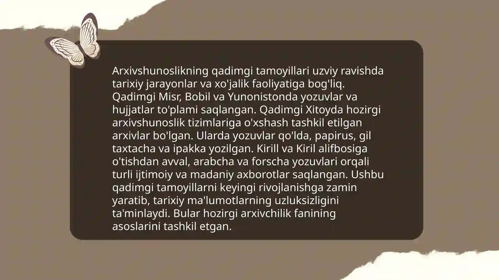 Arxivshunoslik fanining paydo boʻlish tarixi 4