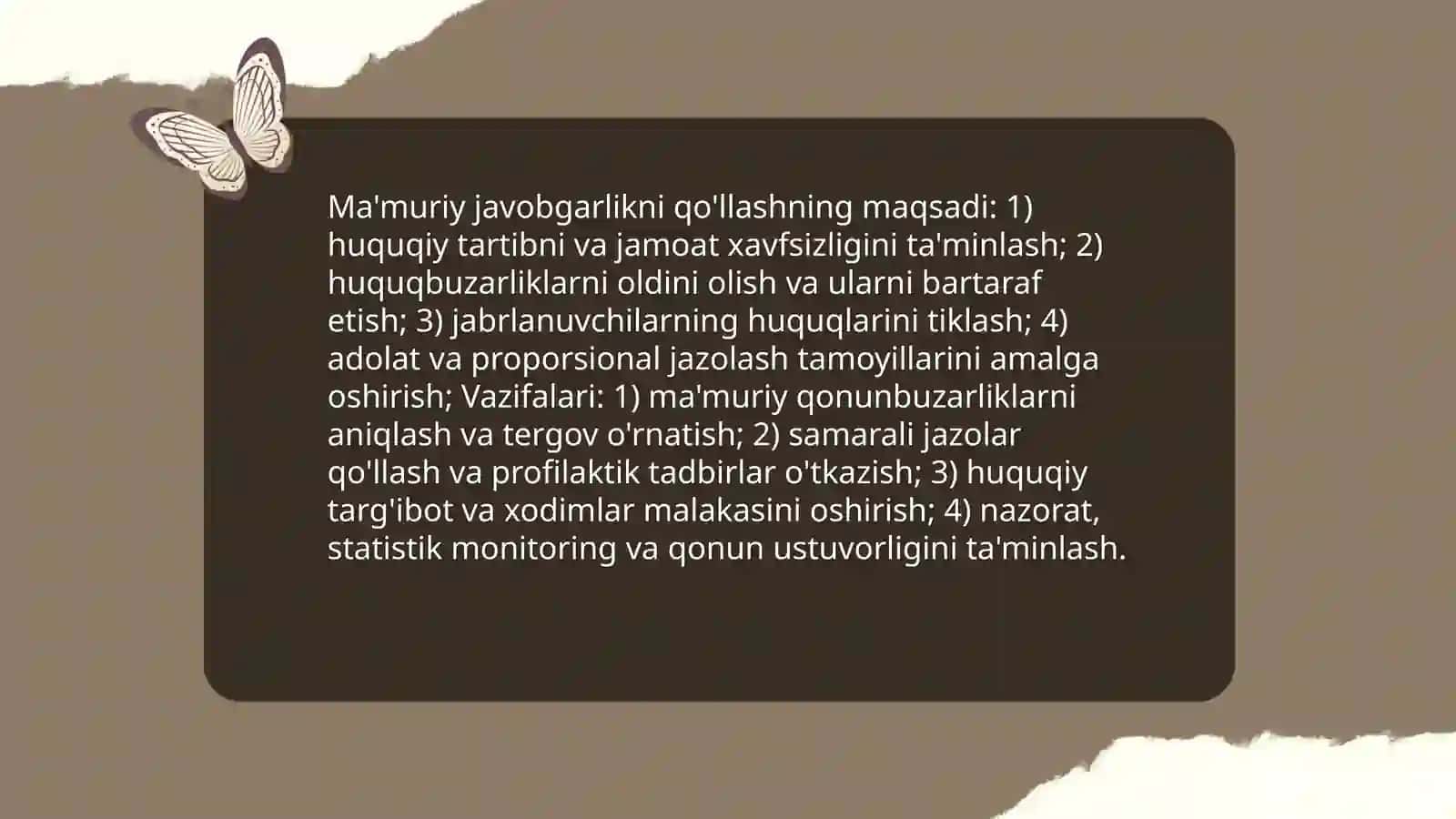 Ma'muriy javobgarlikni qòlash asoslari 4