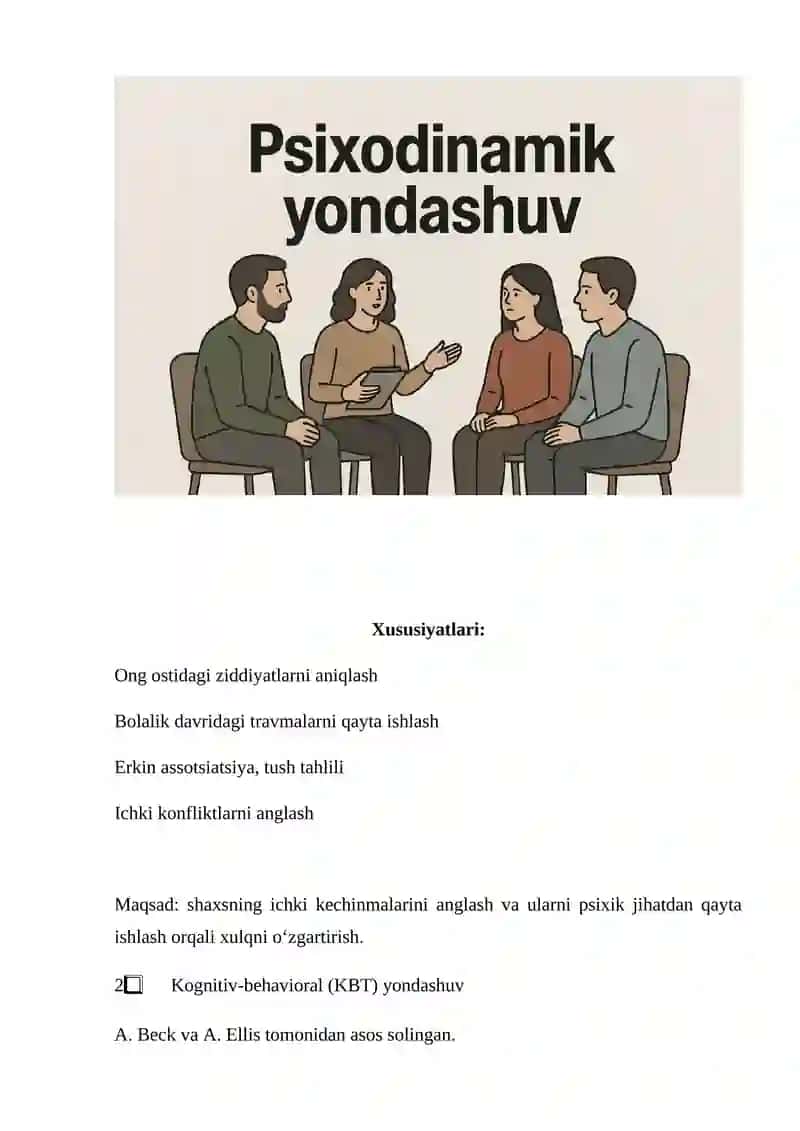 Psixoterapiyaga asosiy yondashuvlar 4