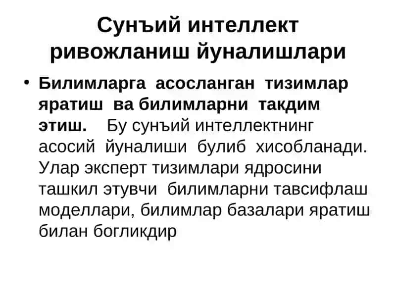 Сунъий интеллект хакида тушунча 4