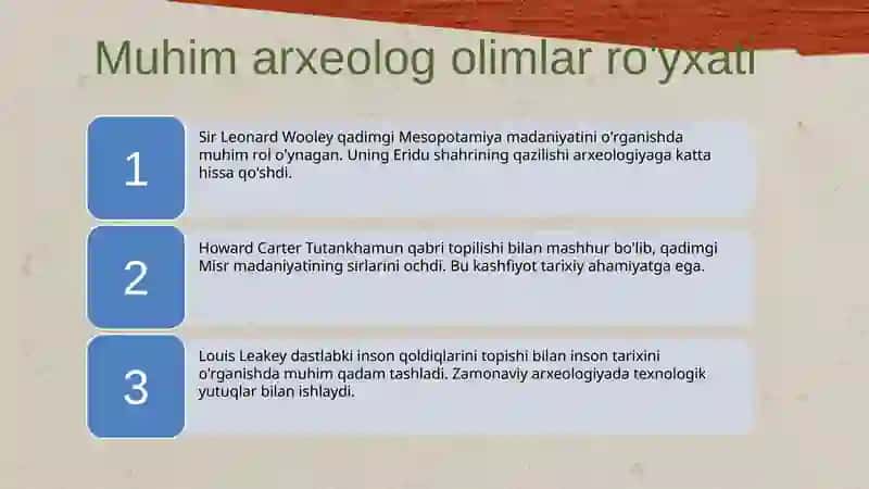 Arxeologiyani oʻrgangan olimlar 4