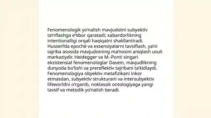 Noklassik ontologiyaning yo‘nalishlari va mohiyati 4