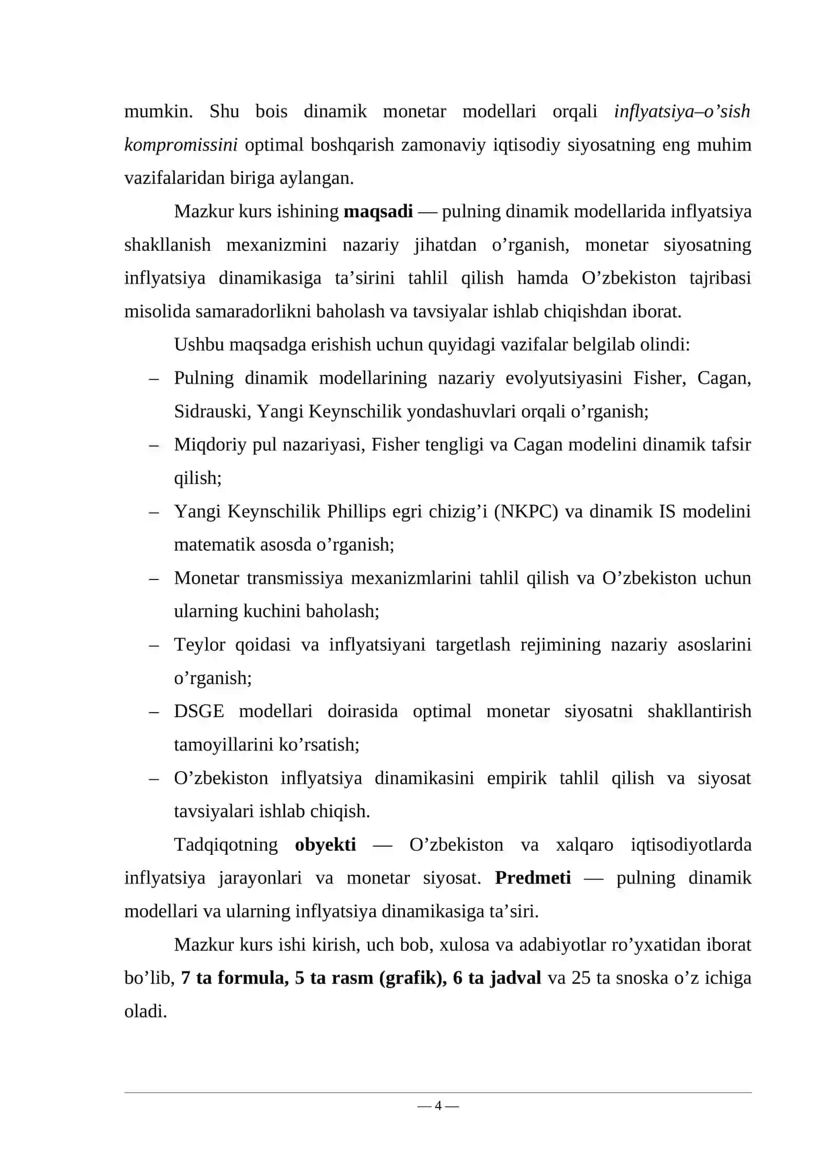 PUL va INFLYATSIYA DINAMIKasi 4