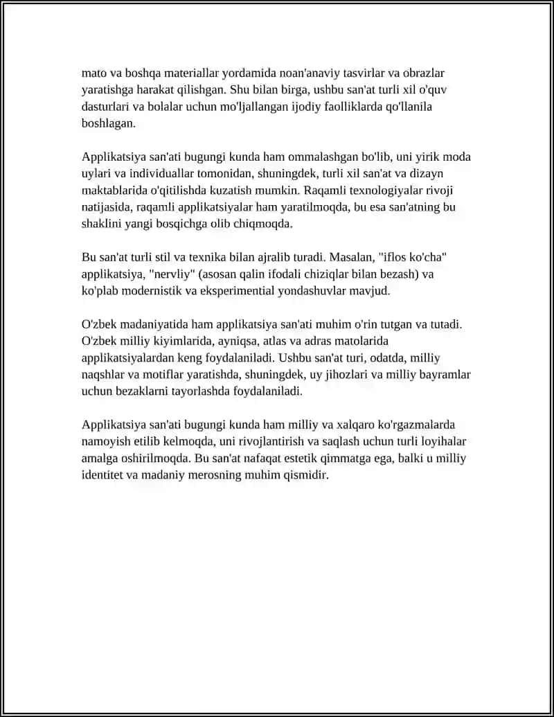 Applikatsiya San'ati Haqida Tushuncha 4