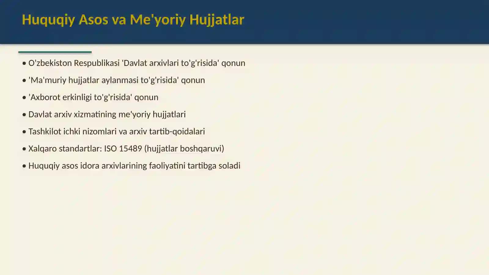 Idora arxivlarining vazifalari 4