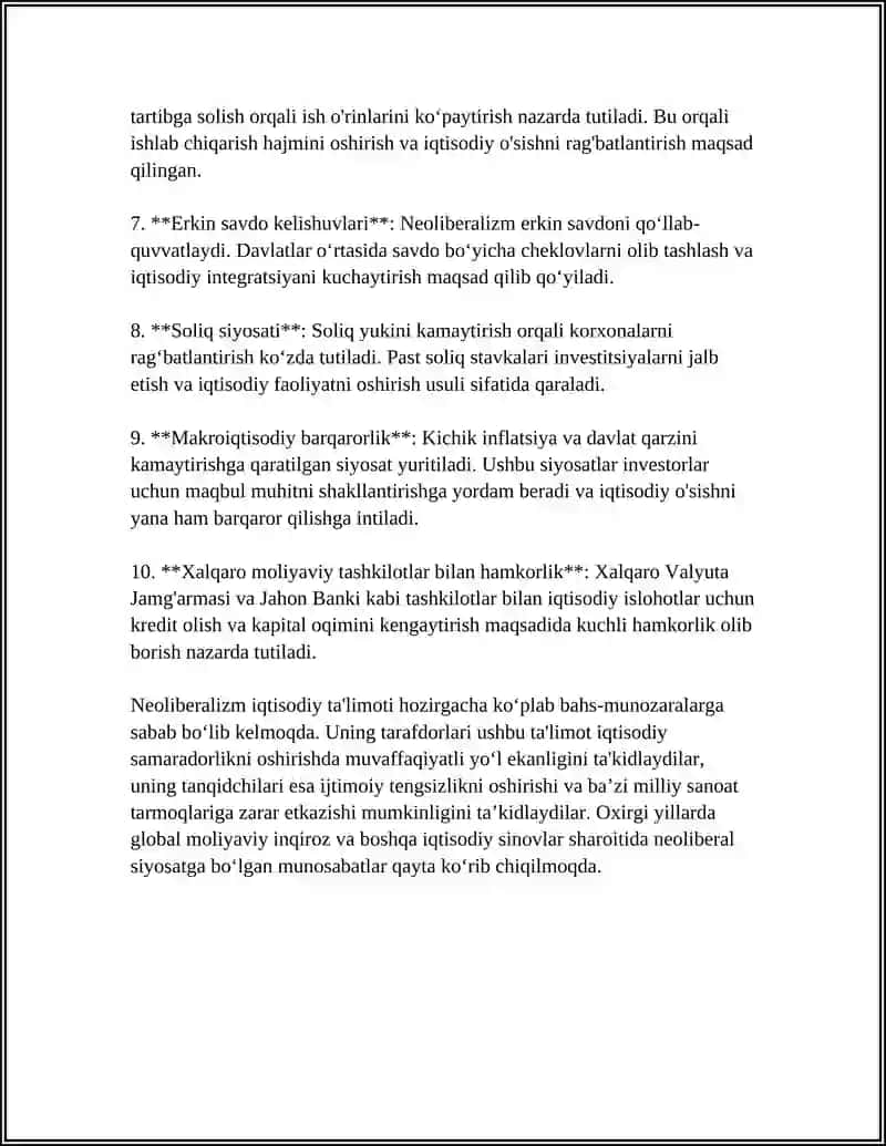 NEOLIBERALIZM IQTISODIY TALIMOTI 4