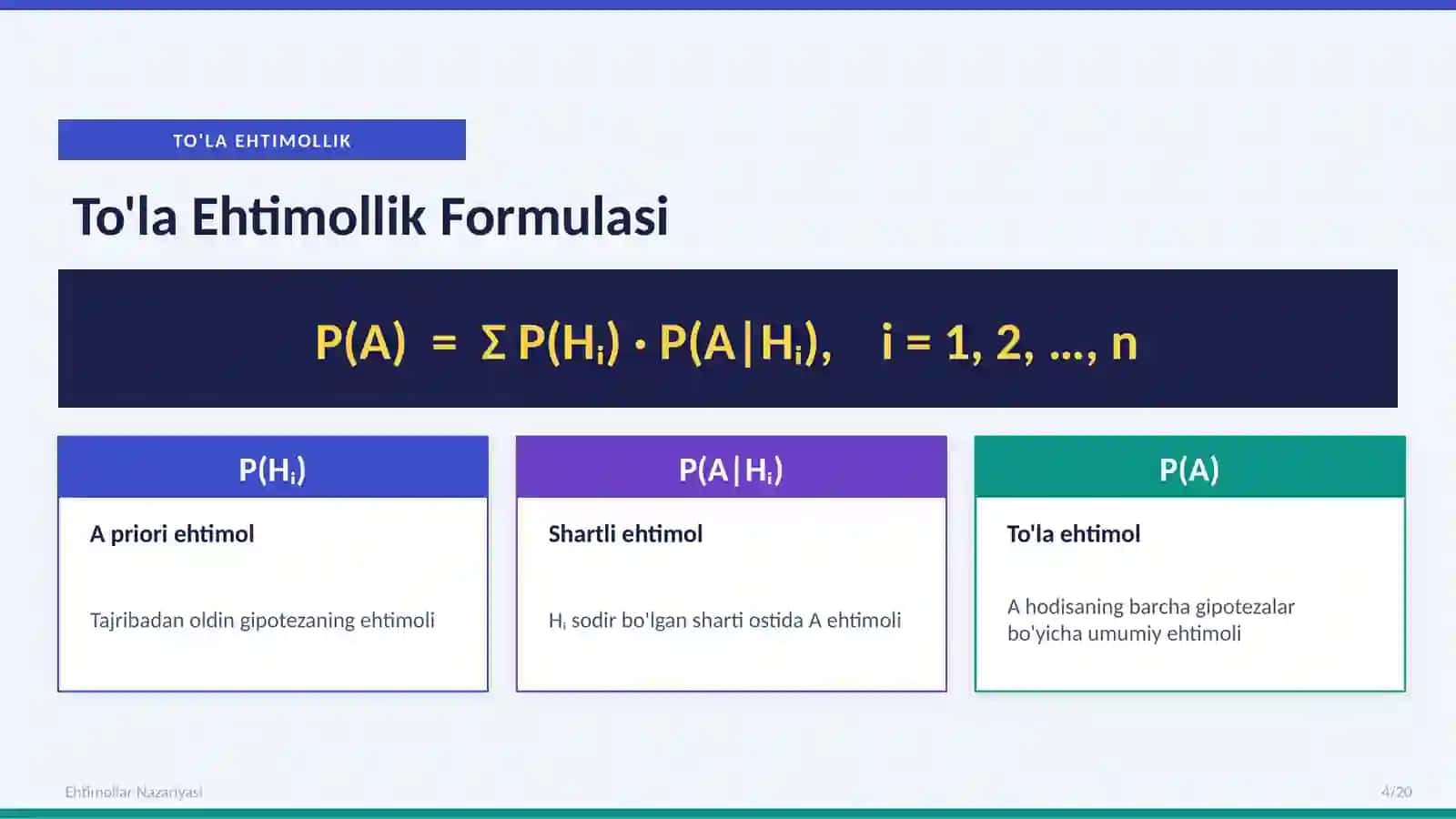 To'la ehtimollik 4