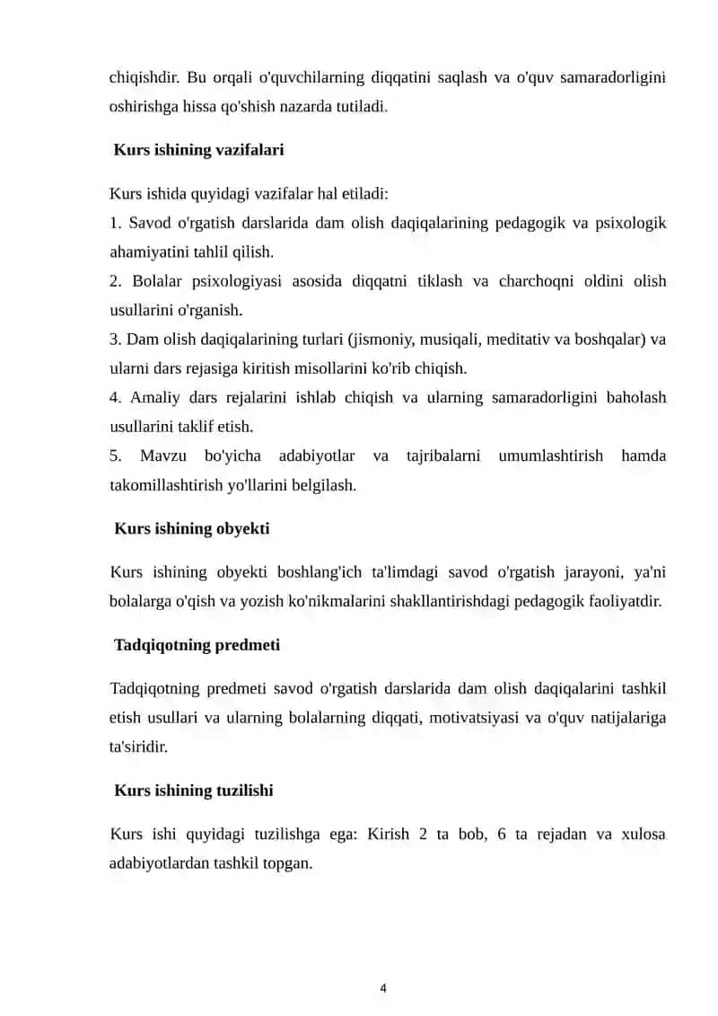 Savod oʻrgatish darslarida dam olish daqiqalarini tashkil etish 4