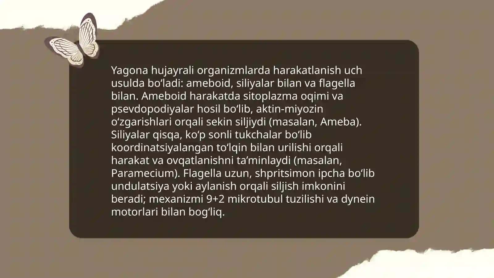 Tirik organizmlarning harakatlanishi 4