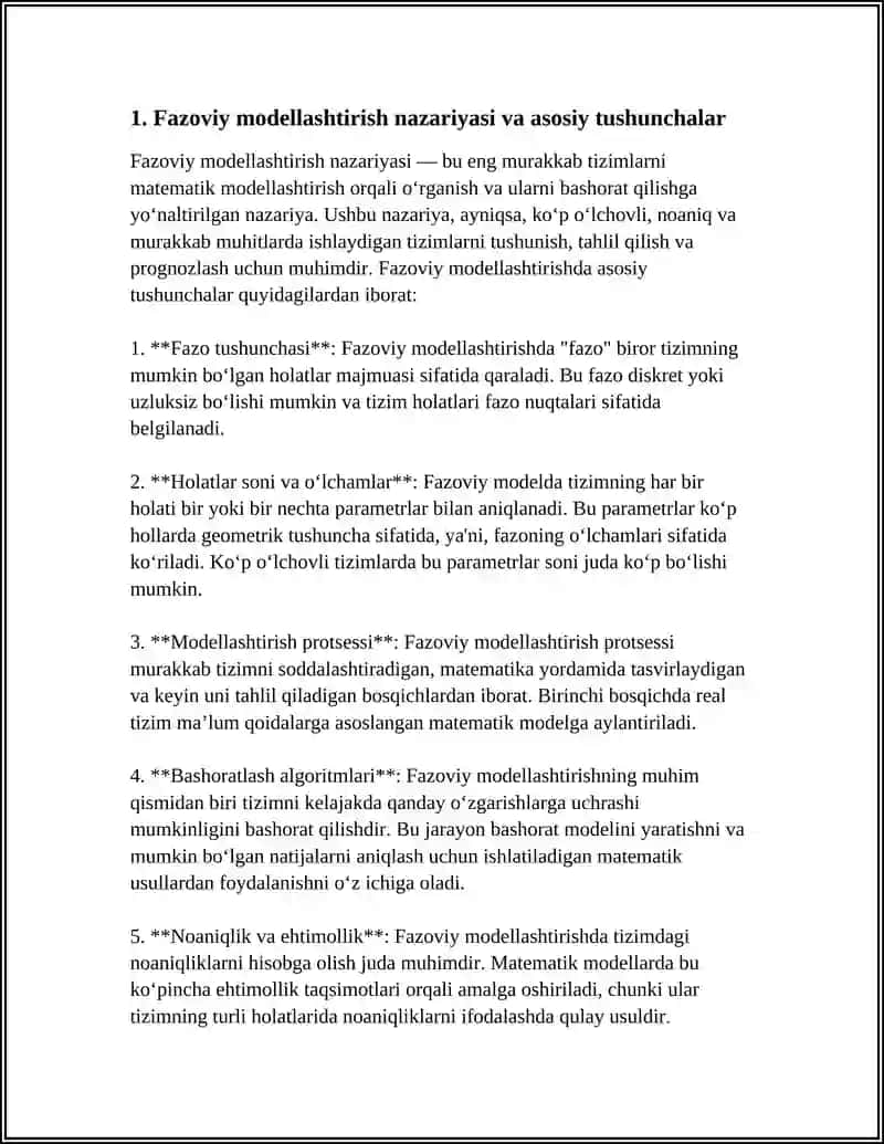 FAZOVIY MODELLASHTIRISH VA BASHORATLASH ALGORITMILARI 4
