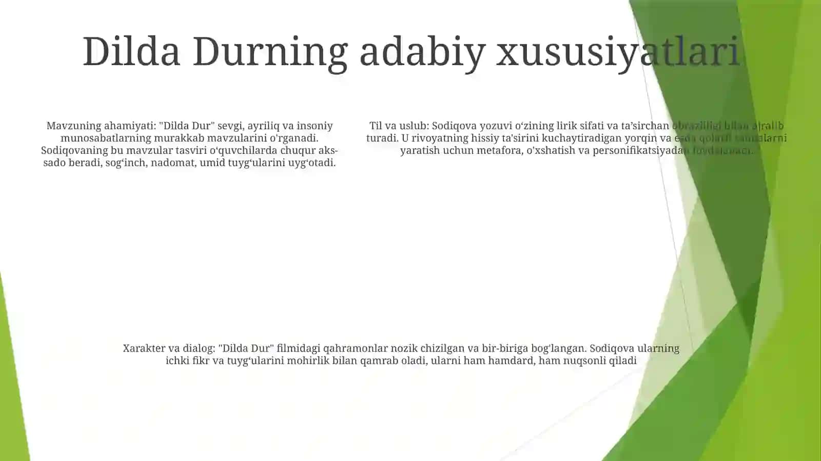 Tursunoy Sodiqovaning Dildagi Dur Asari Tahlili 4