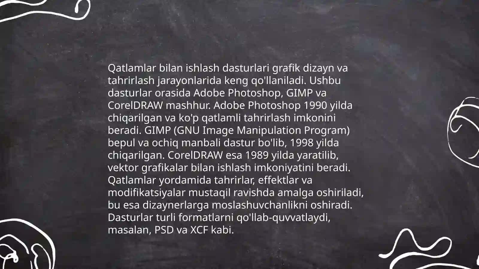 Qatlamlar,kanallar,grafik formatlar bilan ishlash 4