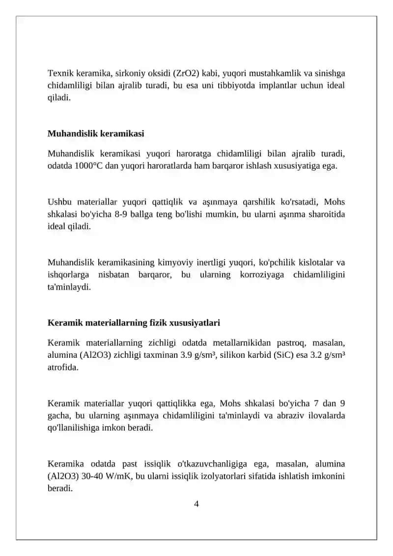 Keramika materiallarining tasnifi 4