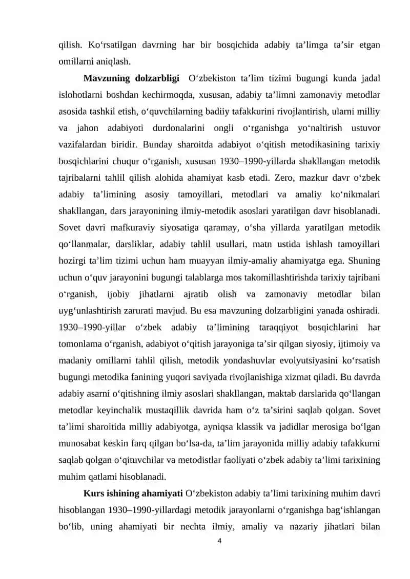 O‘zbekistonda 1930 – 1990-yillarda adabiyot o‘qitish metodikasi 4