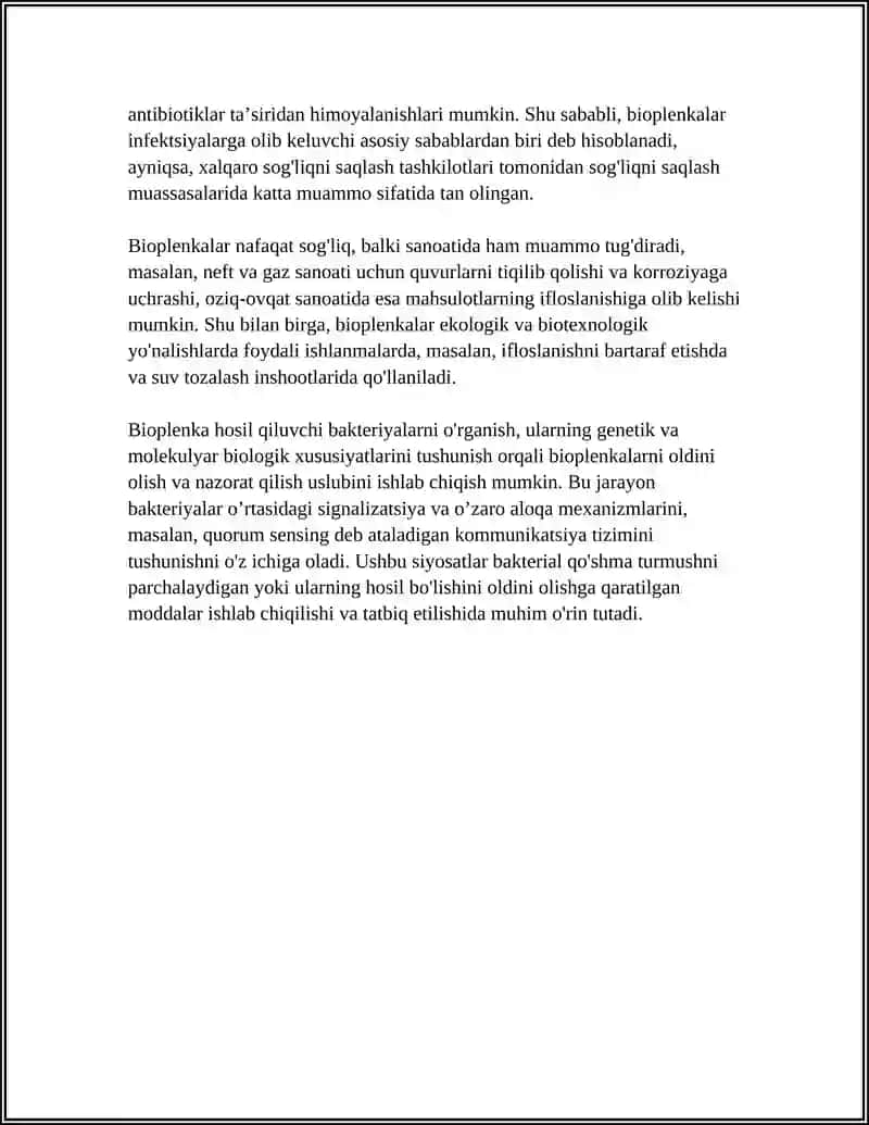 BAKTERIYALARNING BIOPLENKASI 4