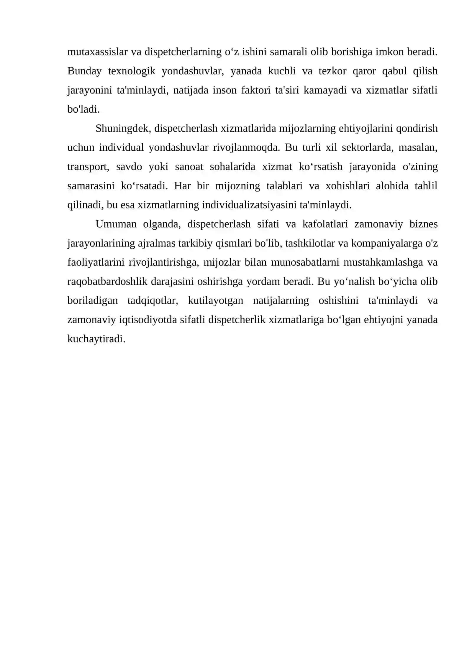 DISPETCHERLASH SIFATI VA KAFOLATLARI 4