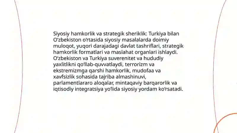 Turkiya òzbekiston hamkorlik aloqalari 4