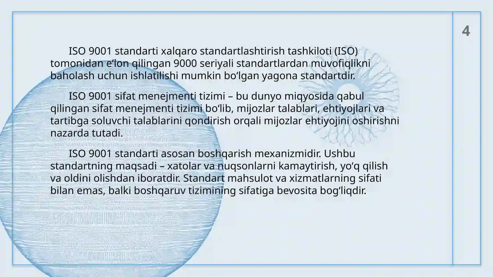 «Sifat menejmenti tizimining asosiy tamoyillari» 4
