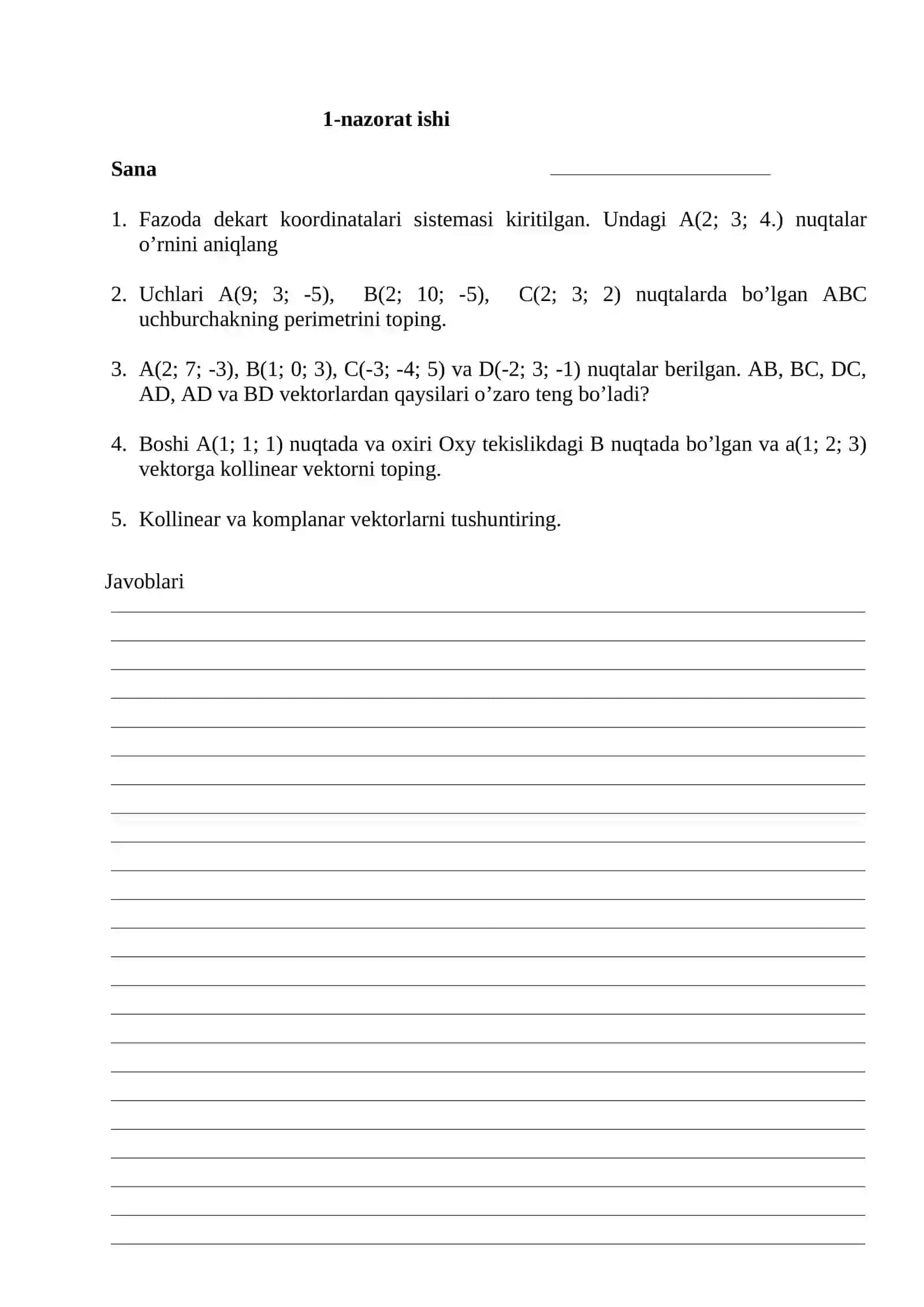 Geometriya Fanidan Nazorat Ishi 2022-2023 4