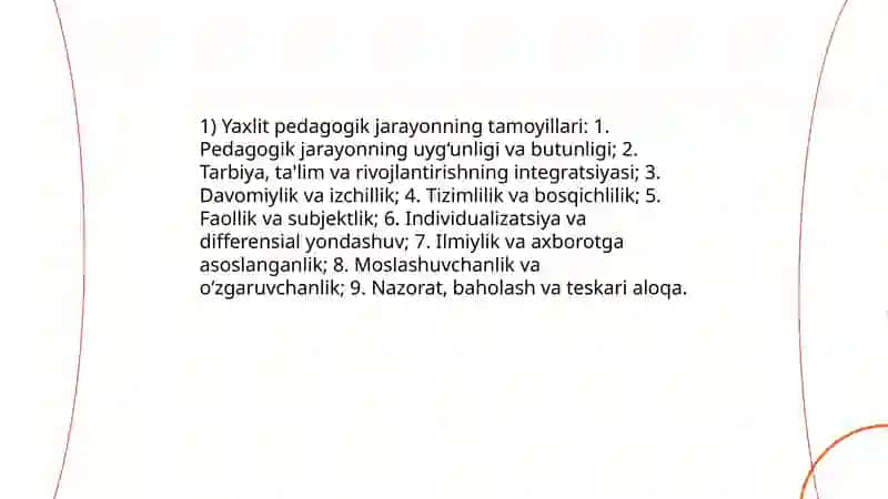 Yaxlit pedagogik jarayon 4