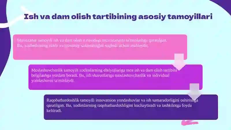 Ish va dam olish tartibi 4