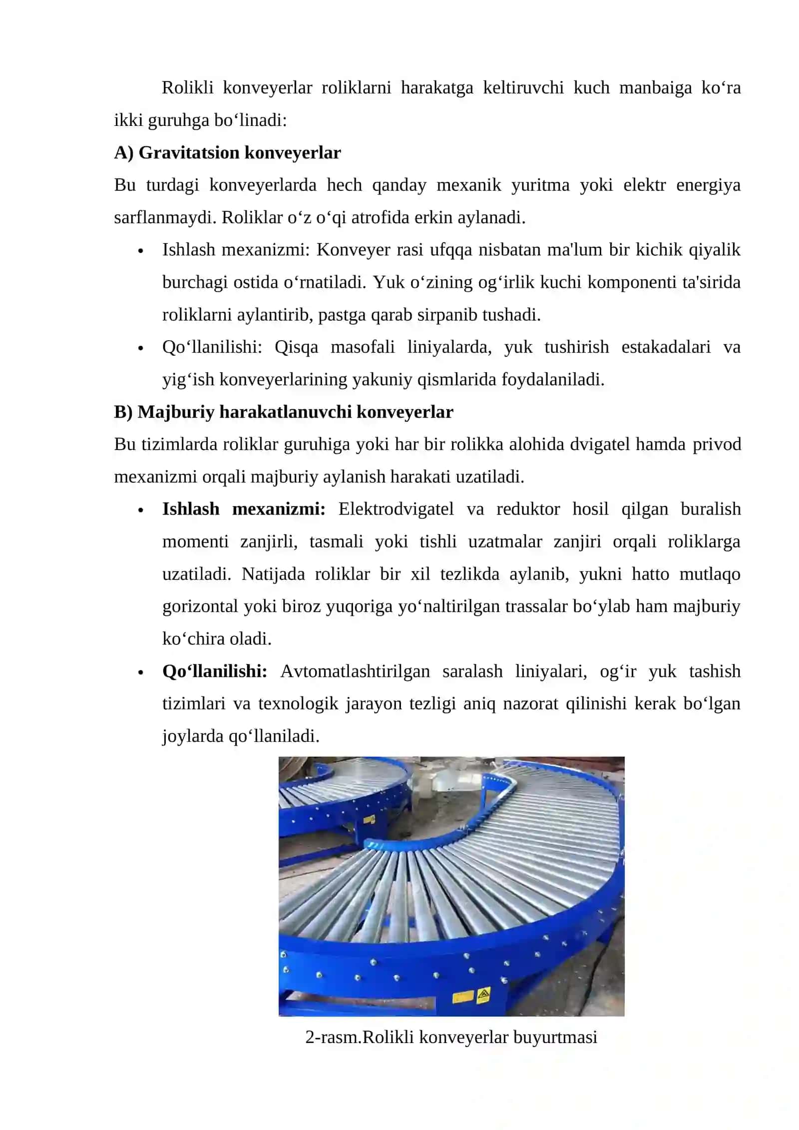 Rolikli konveyerlar. Rolikli konveyerlar trassalari 4