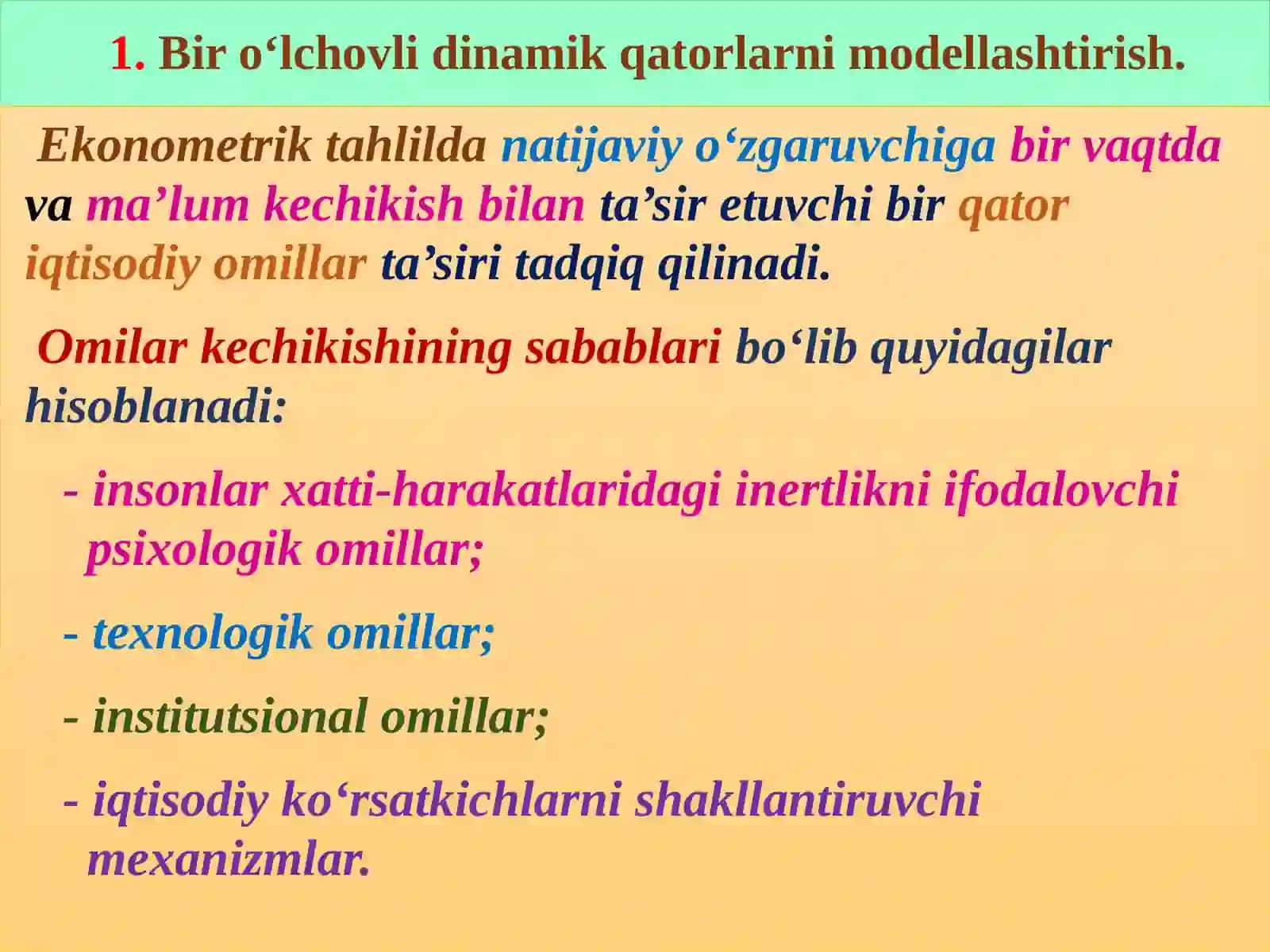 DINAMIK EKONOMETRIK MODELLAR 4