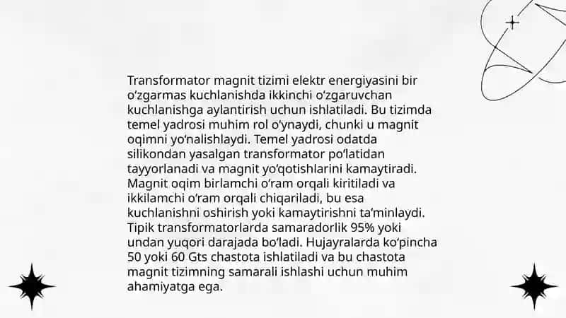 Transformatorlarda magnitlovchi kuchlar tenglamasi 4
