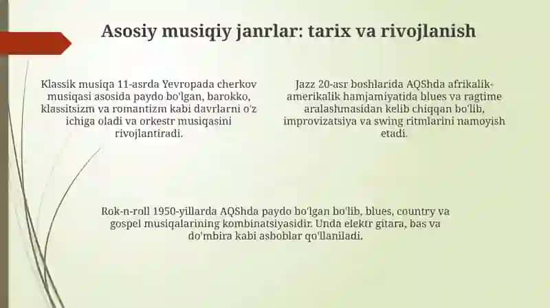 Musiqiy janr va uslublar 4
