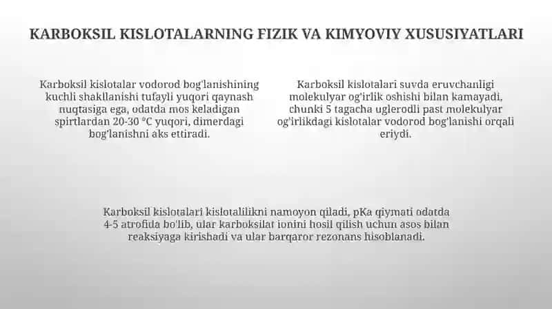 Karbon kislotalar va ularning xossalari 4