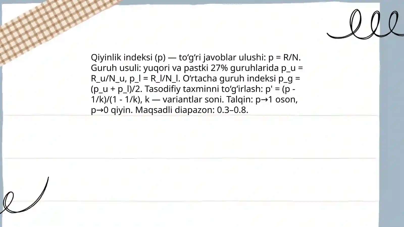 Test topshiriqlarini tahlil qilish 4